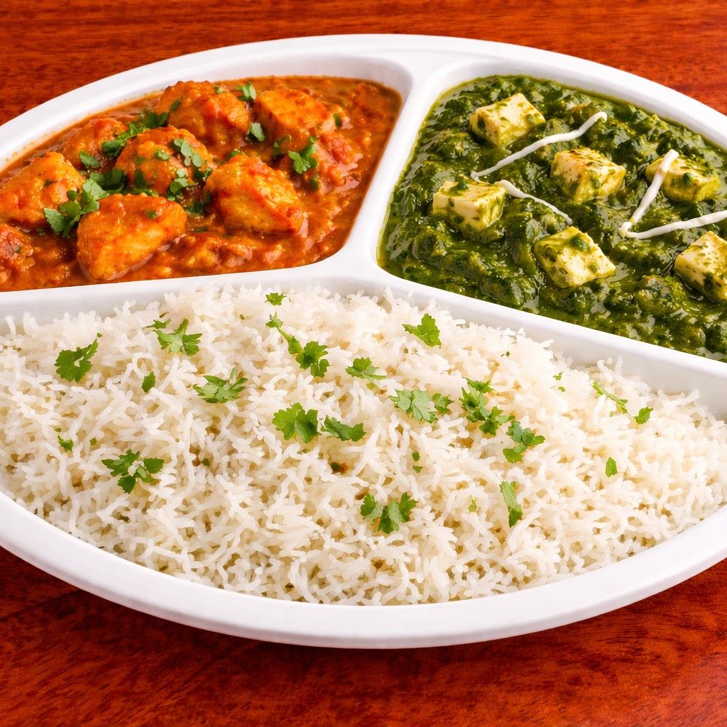 Chicken Tikka Masala With Palak Paneer.