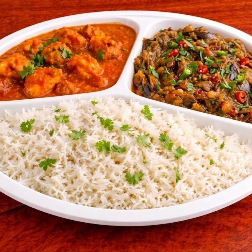 Chicken Tikka Masala With Baigan Bharth(eggplant).