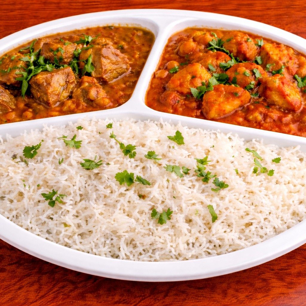 Lamb Korma With Chicken Tikka Masala.
